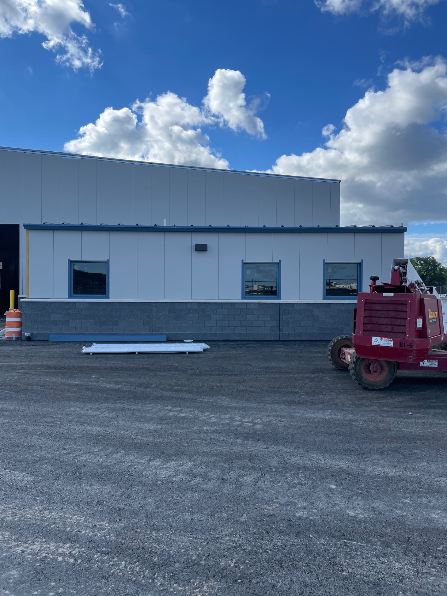 Finished IMP wall system on commercial build