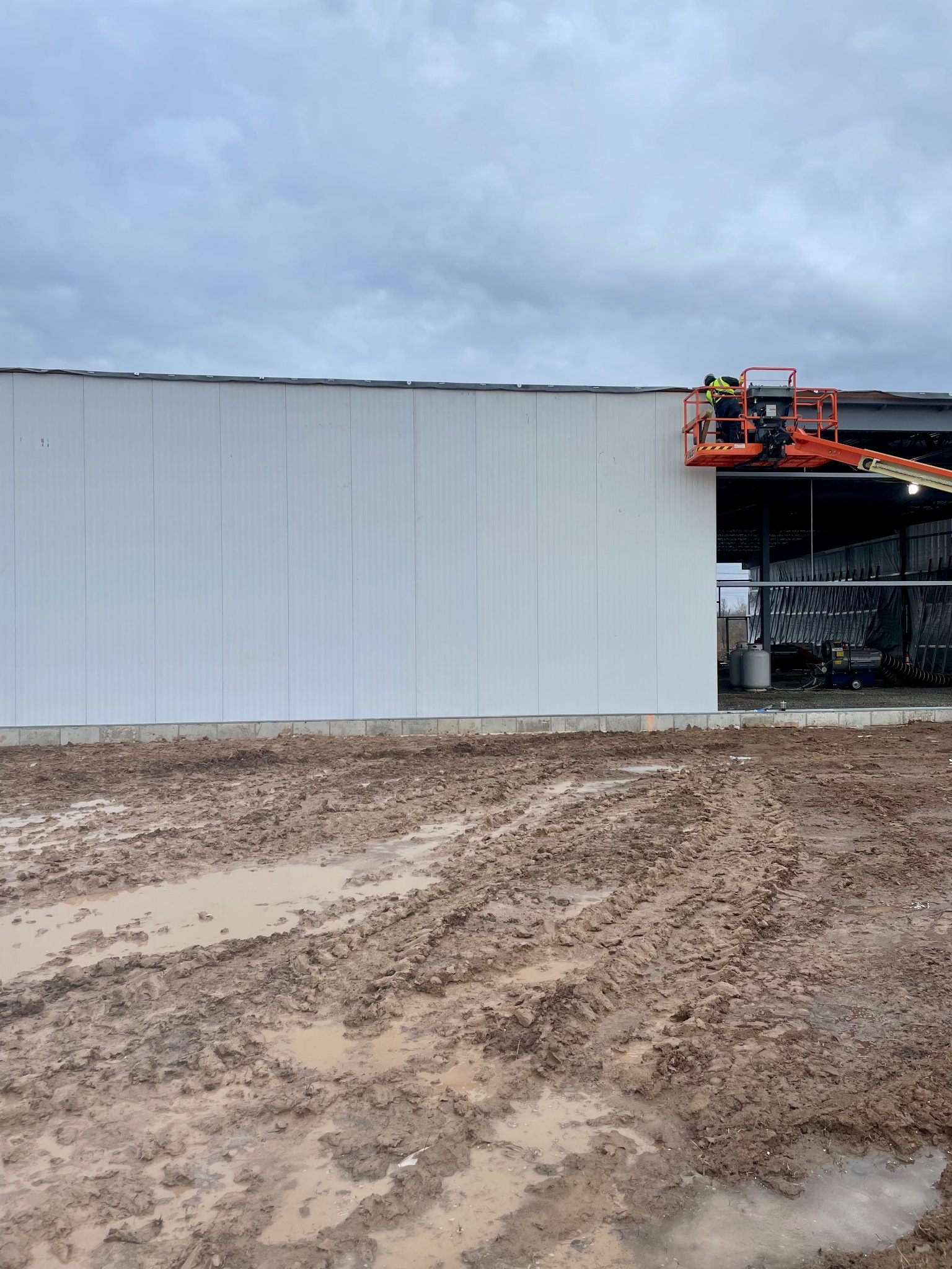 Panel installation with boom lift